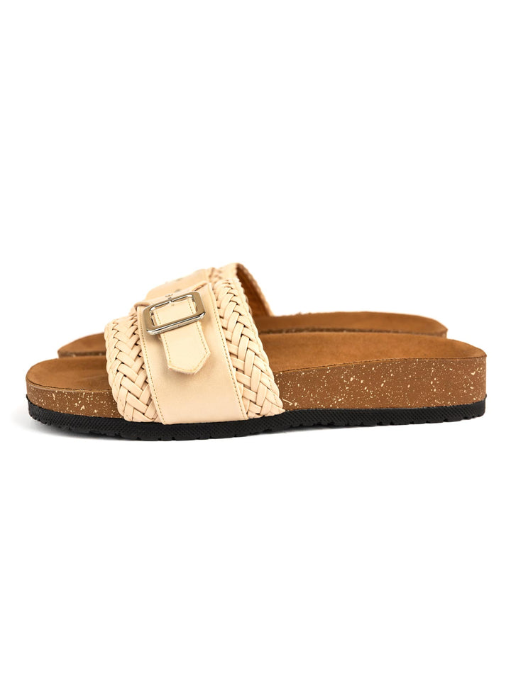 Beige Leather with Studs
