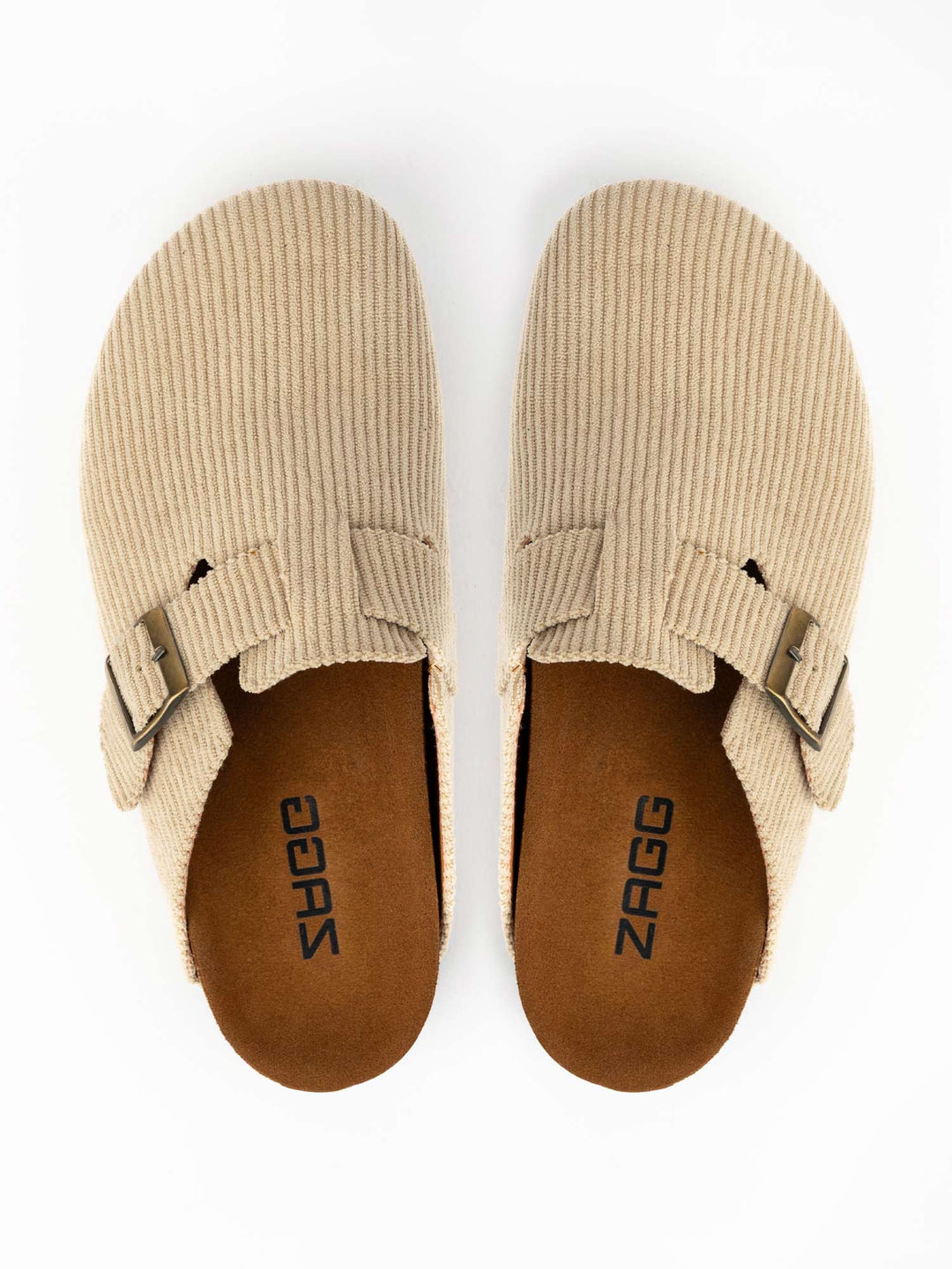 Beige Ribbed Clogs
