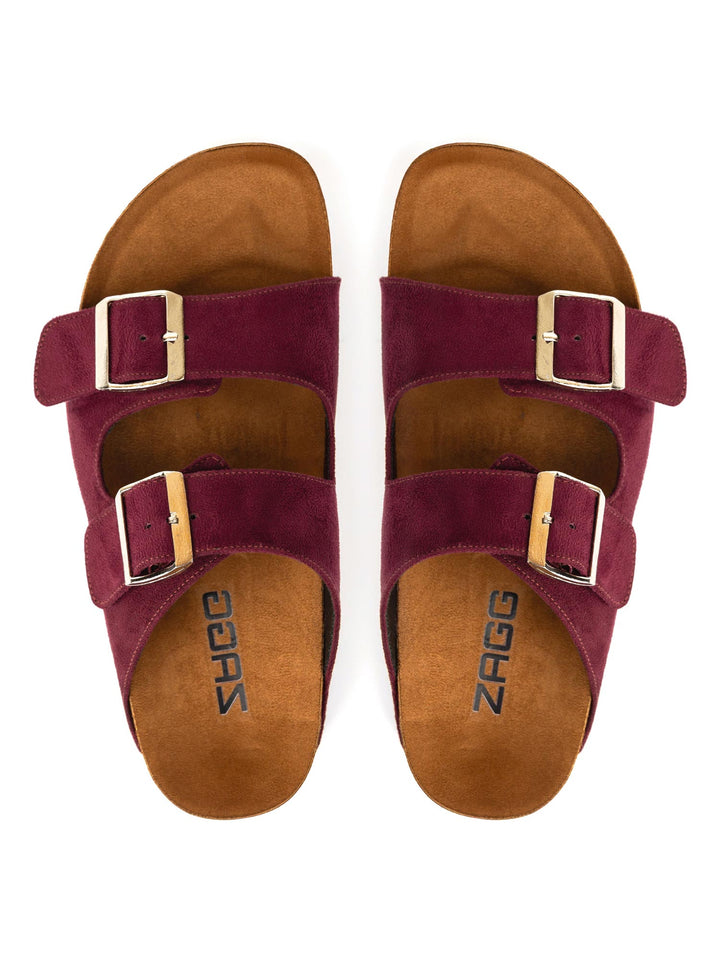 Burgundy High Double Buckle