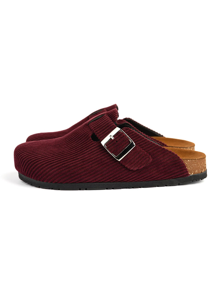 Burgundy Ribbed Clogs