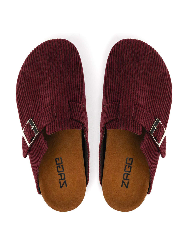 Burgundy Ribbed Clogs