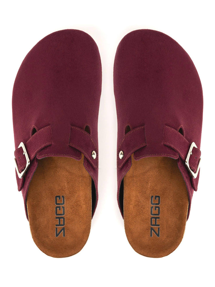 Burgundy Studded Clogs