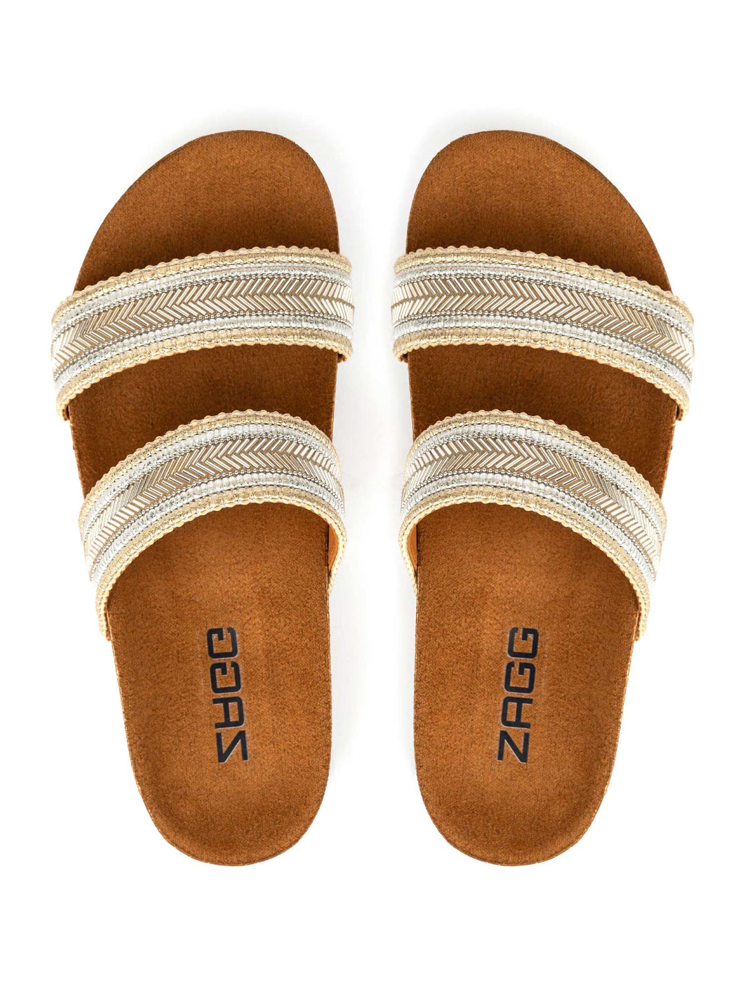 Gold Beaded Double Strap