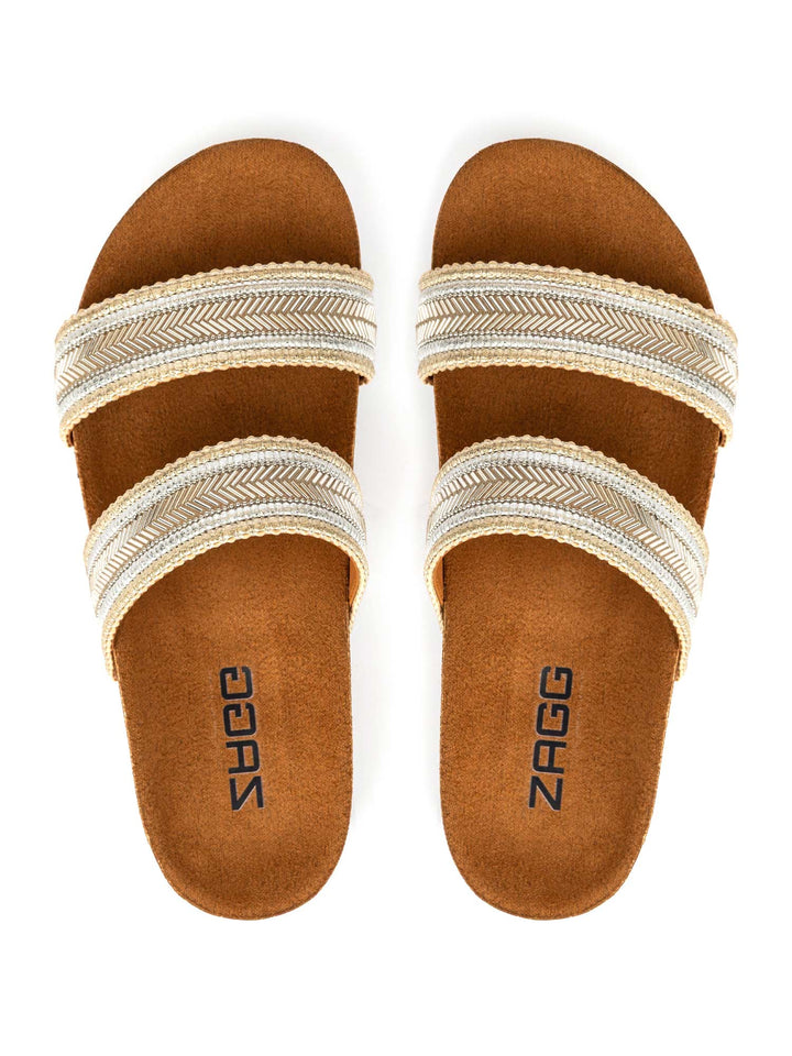 Gold Beaded Double Strap