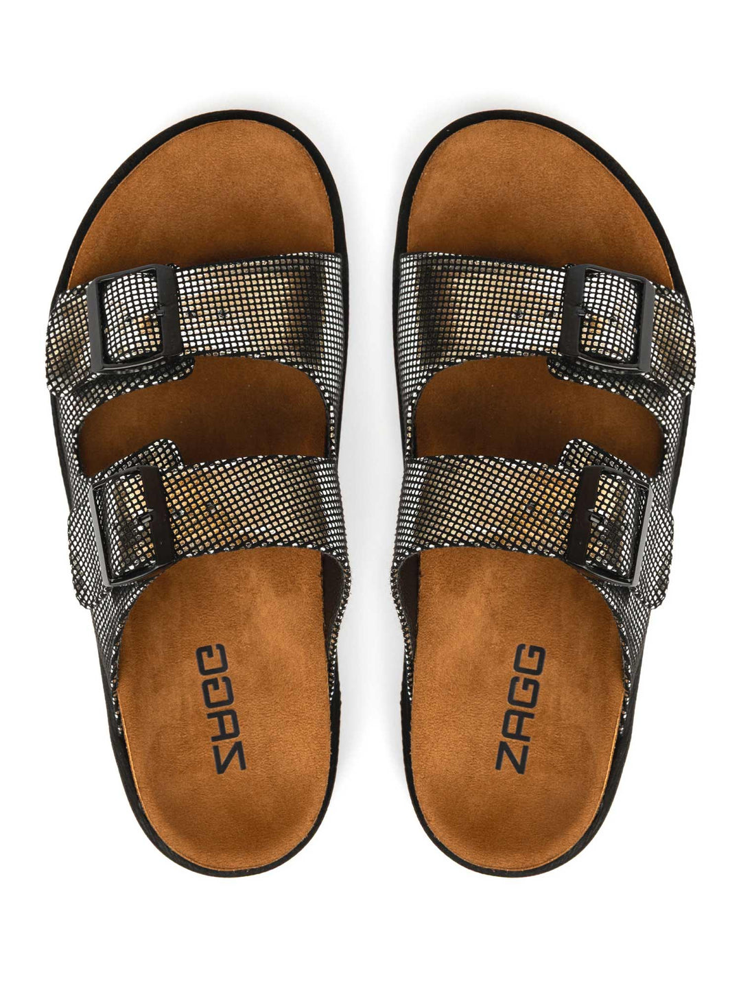 Silver Black Double Strap
