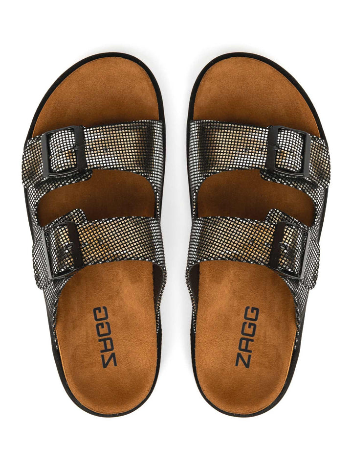 Silver Black Double Strap