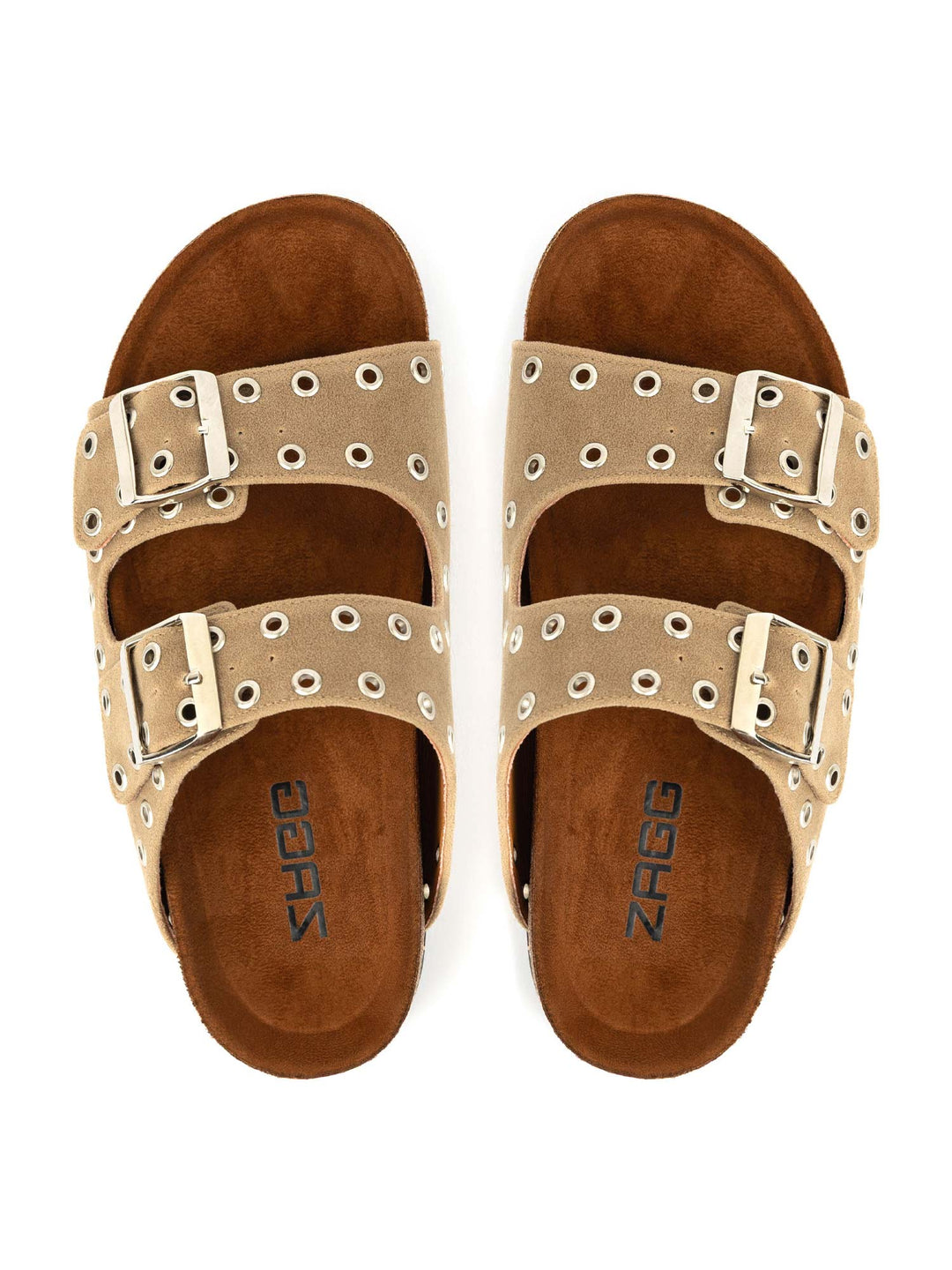 Studded Beige Double-Strap Women
