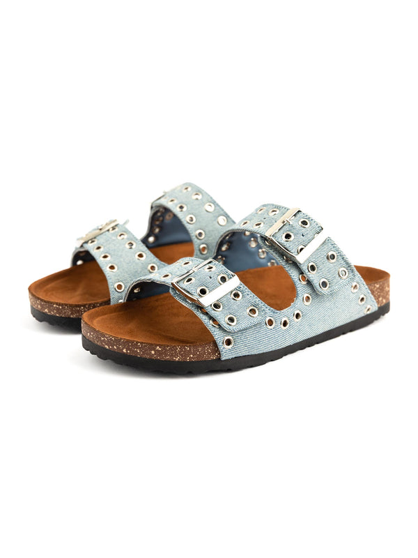 Studded Denim Double-Strap Women
