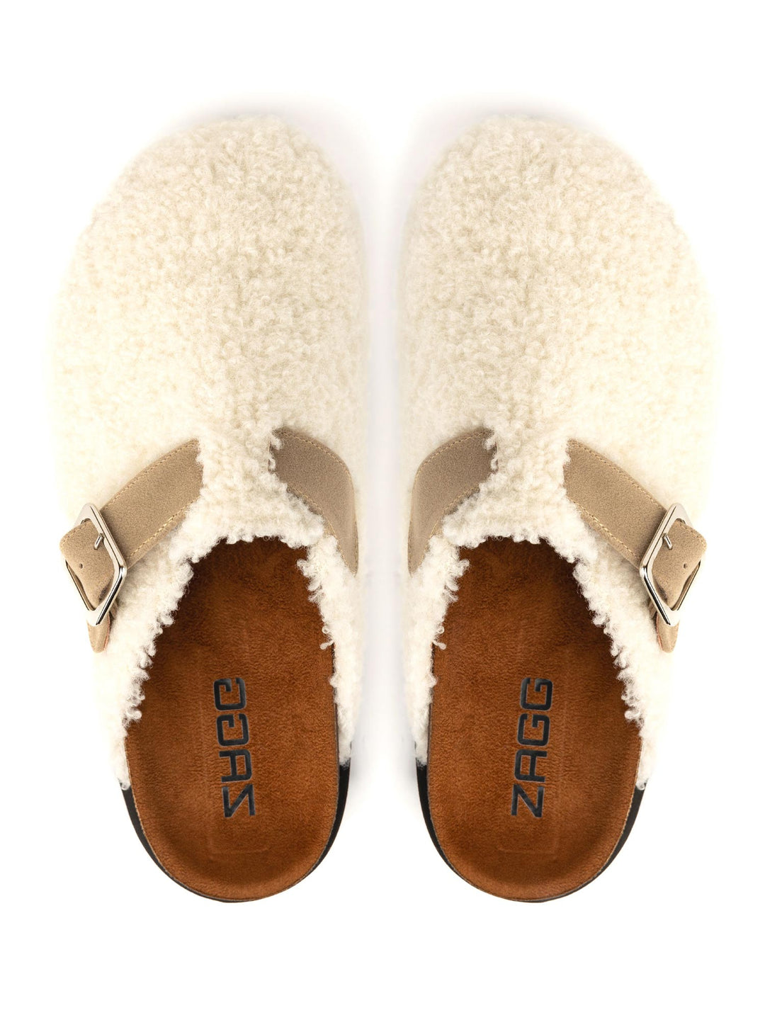 White Sheep Fur High Clogs