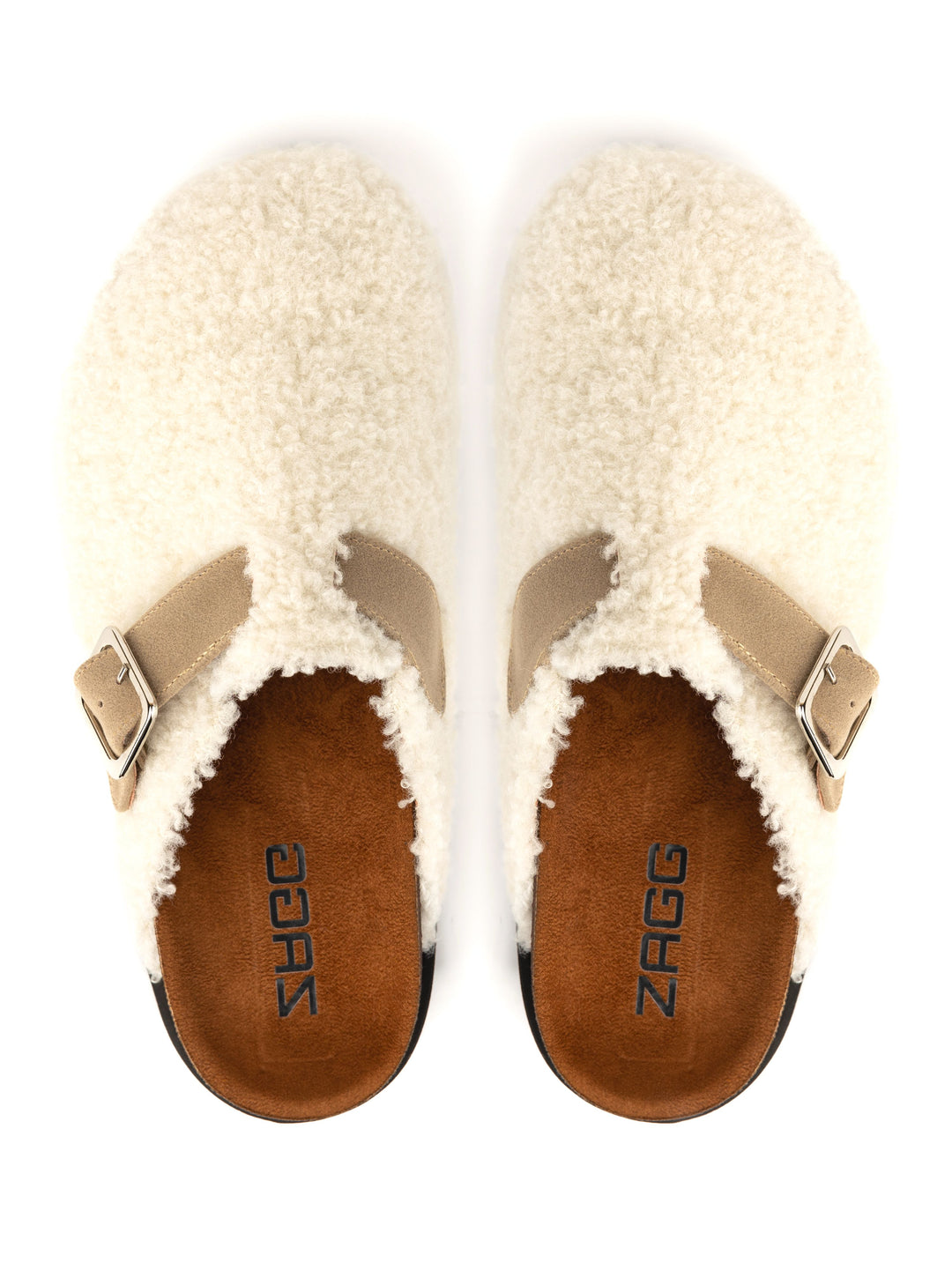 White Sheep Fur High Clogs
