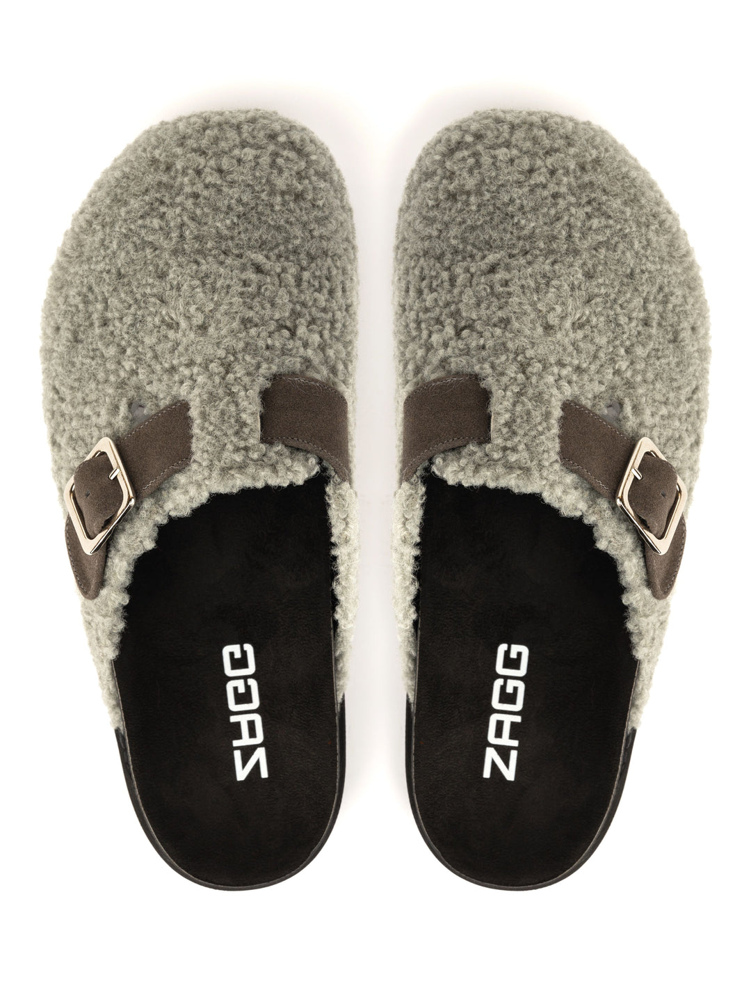 Grey Sheep Fur High Clogs