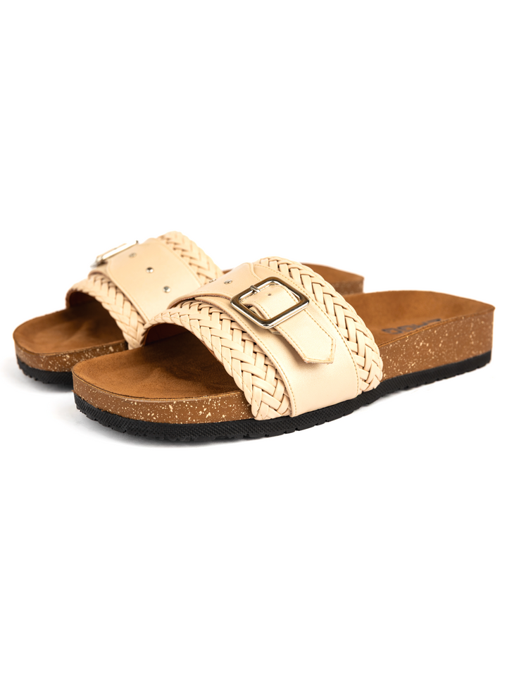 Beige Leather with Studs