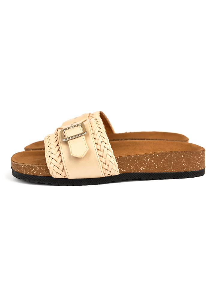 Beige Leather with Studs