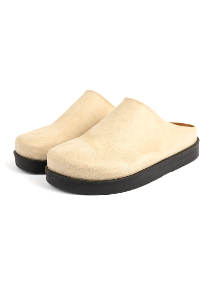 Beige High Closed Clogs