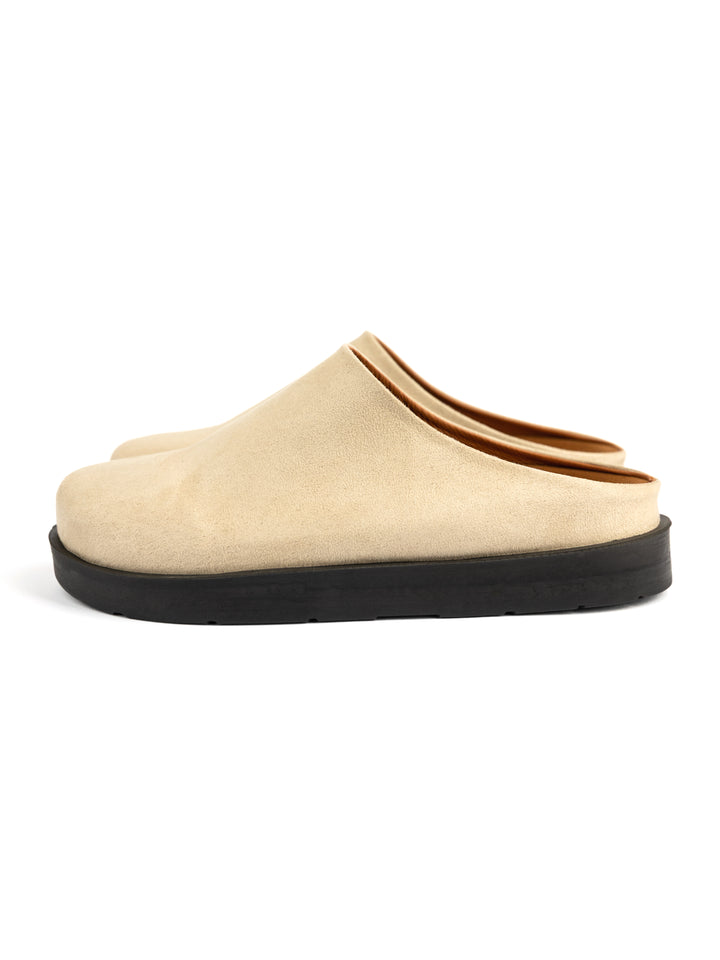 Beige High Closed Clogs