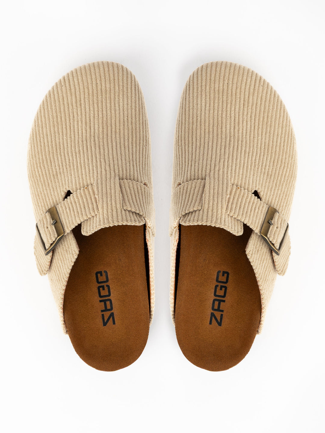 Beige Ribbed Clogs