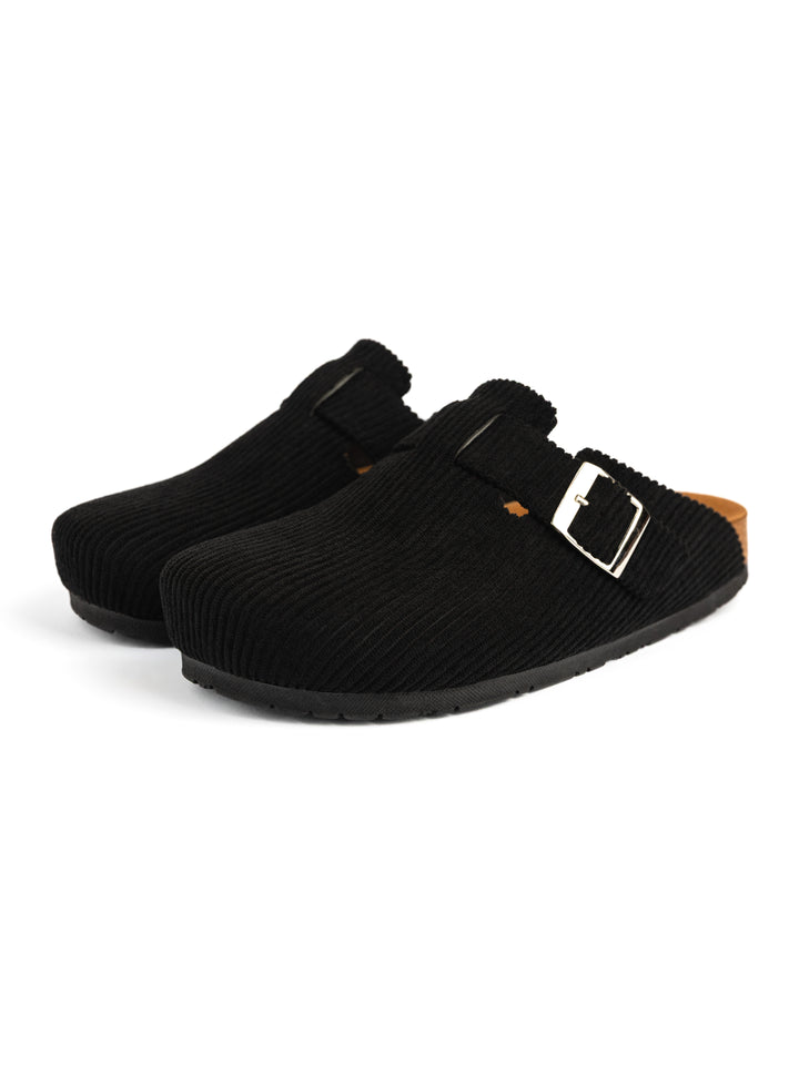 Black Ribbed Clogs