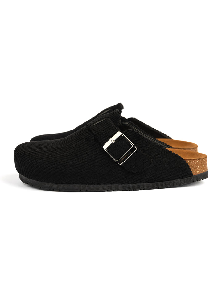 Black Ribbed Clogs