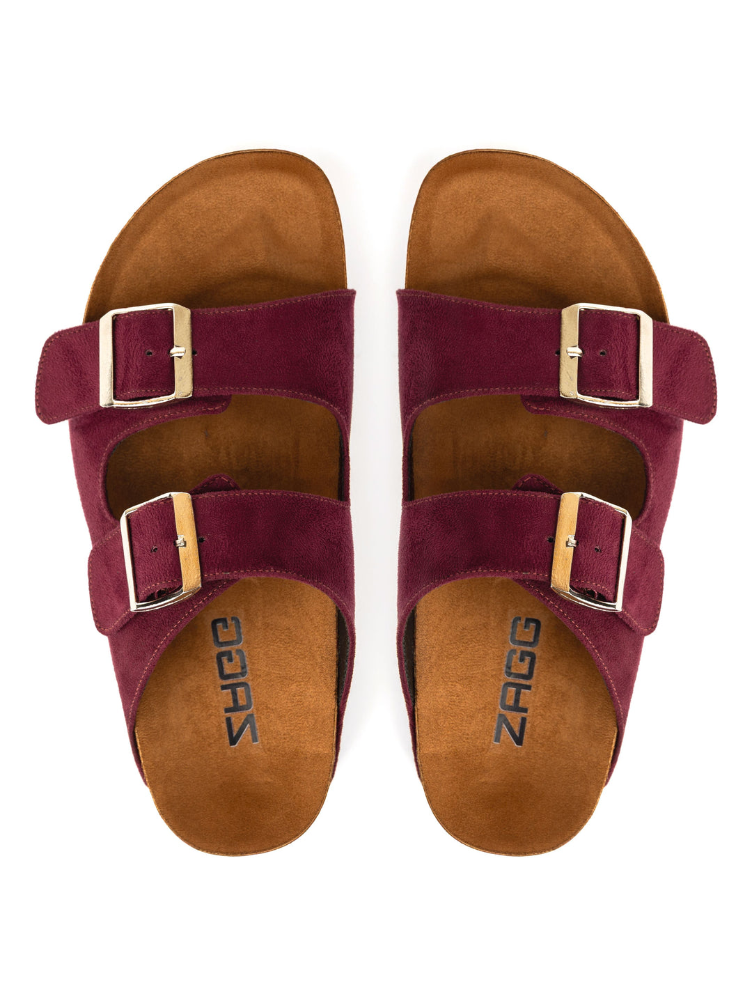 Burgundy High Double Buckle