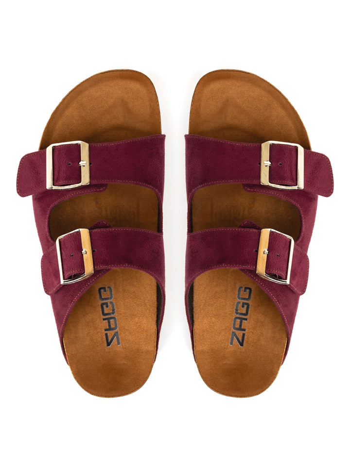 Burgundy High Double Buckle