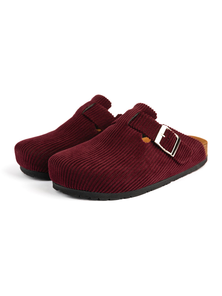 Burgundy Ribbed Clogs