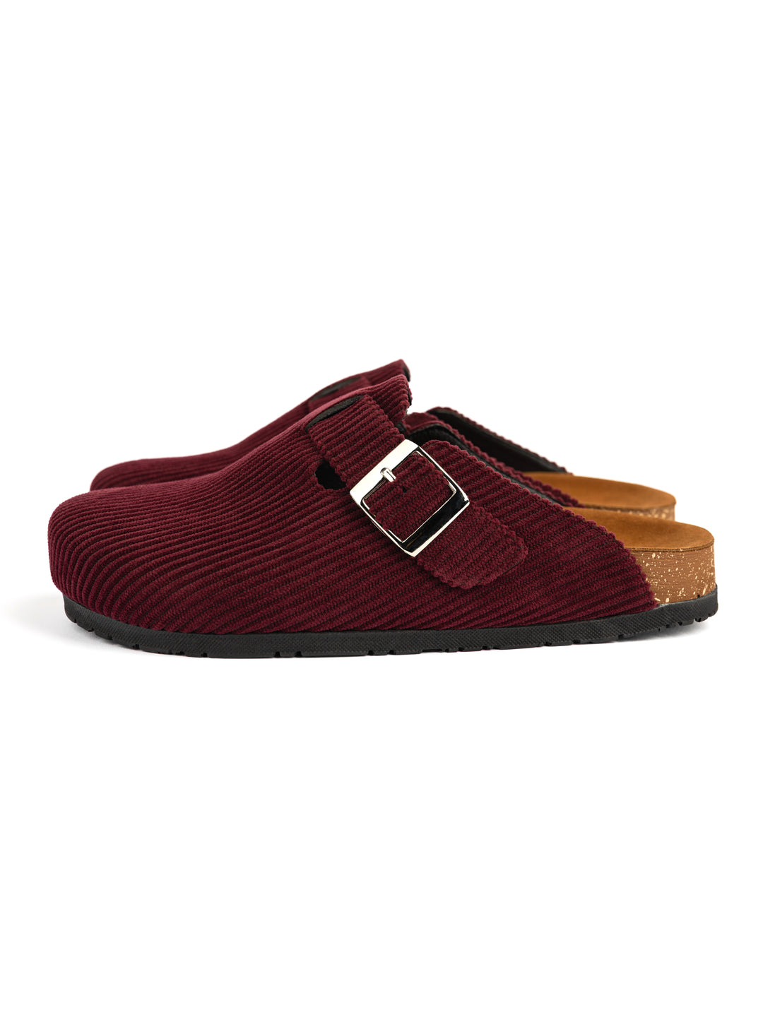 Burgundy Ribbed Clogs
