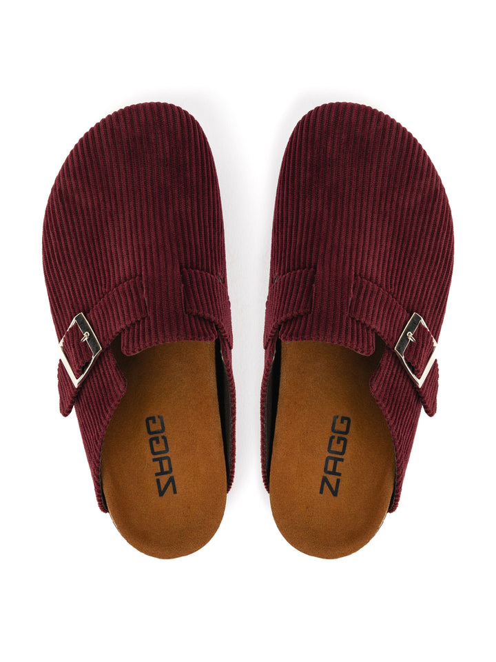 Burgundy Ribbed Clogs