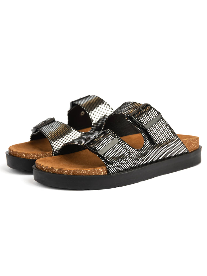 Silver Black Double Strap