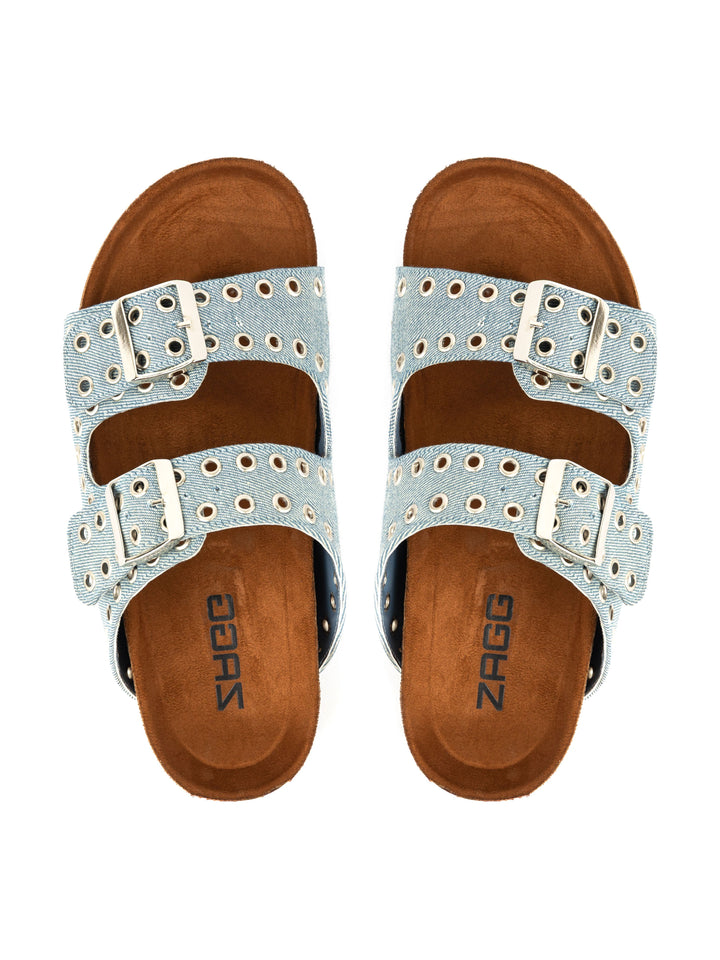 Studded Denim Double-Strap Women