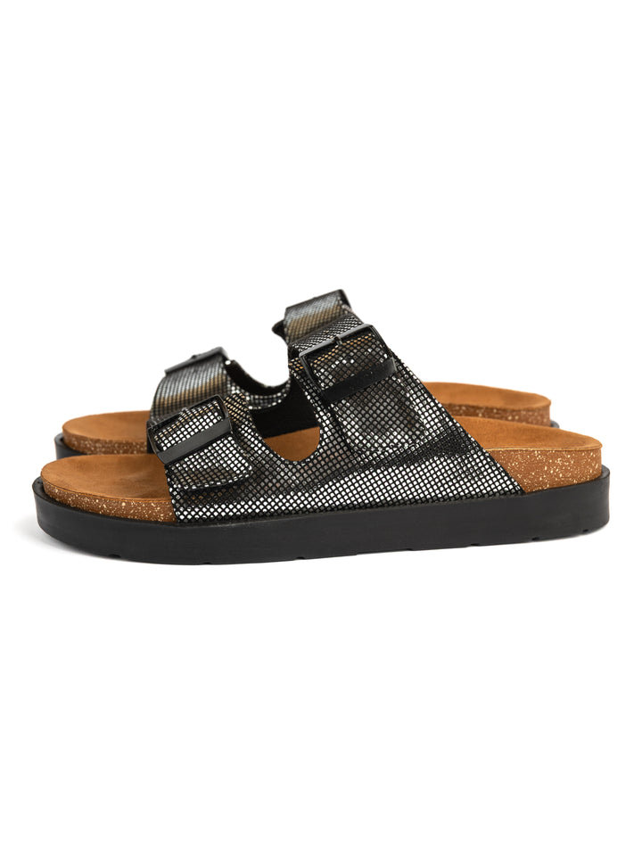 Silver Black Double Strap