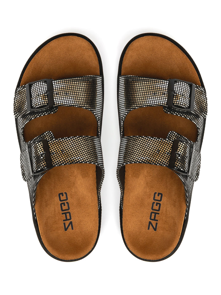 Silver Black Double Strap