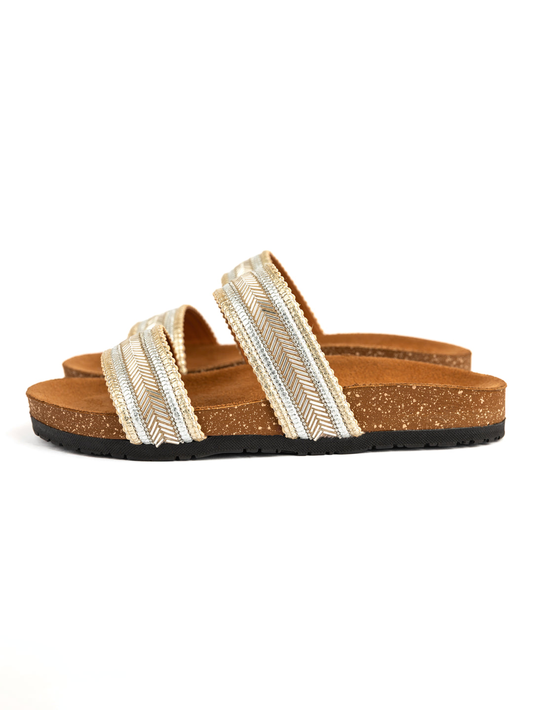 Gold Beaded Double Strap