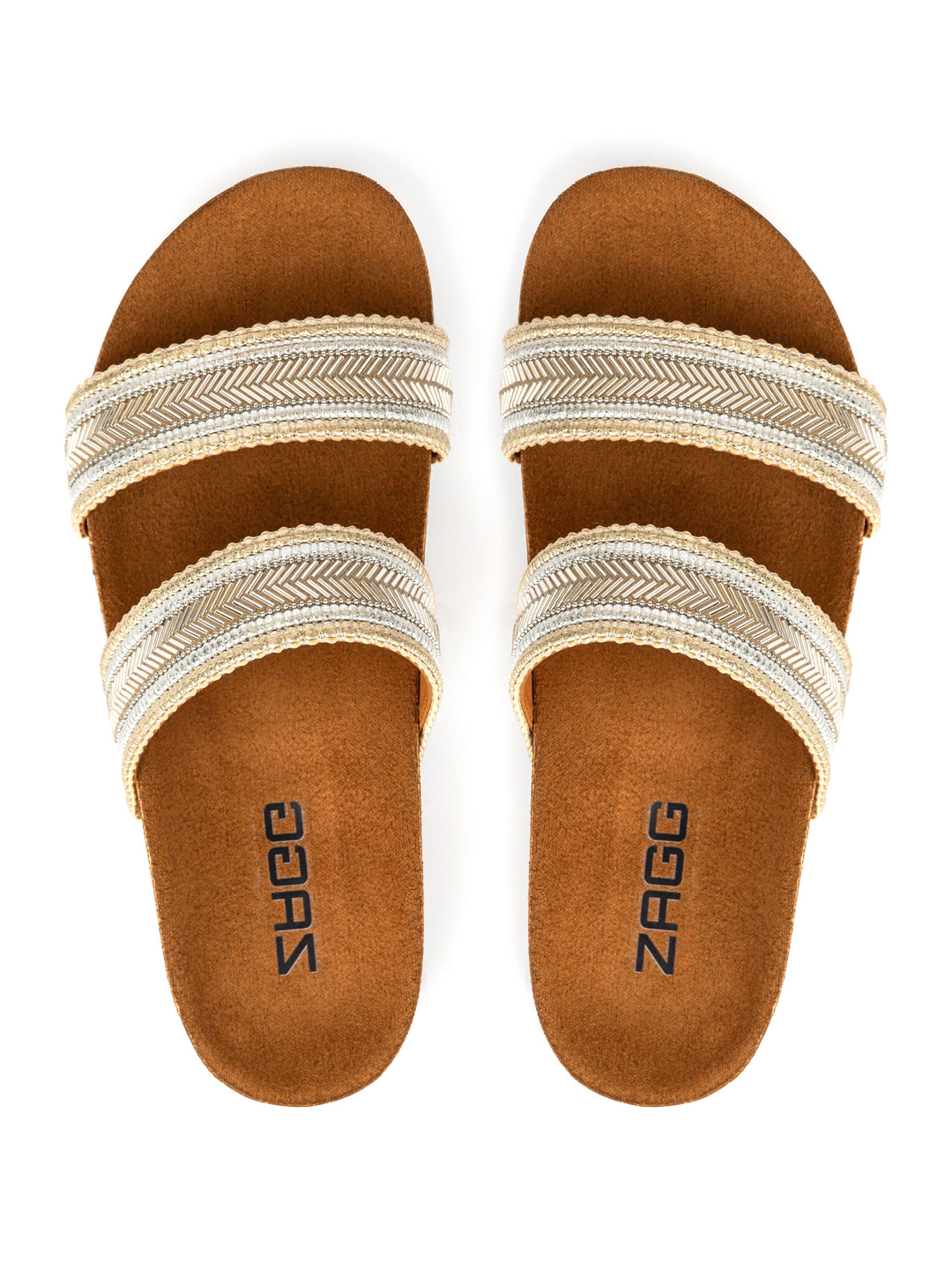 Gold Beaded Double Strap