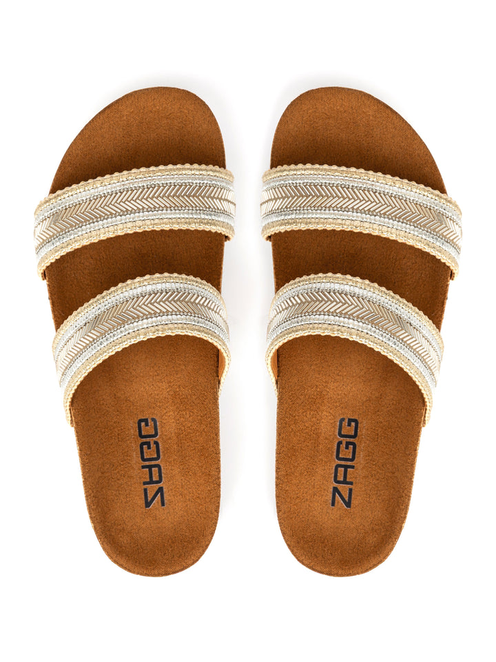 Gold Beaded Double Strap